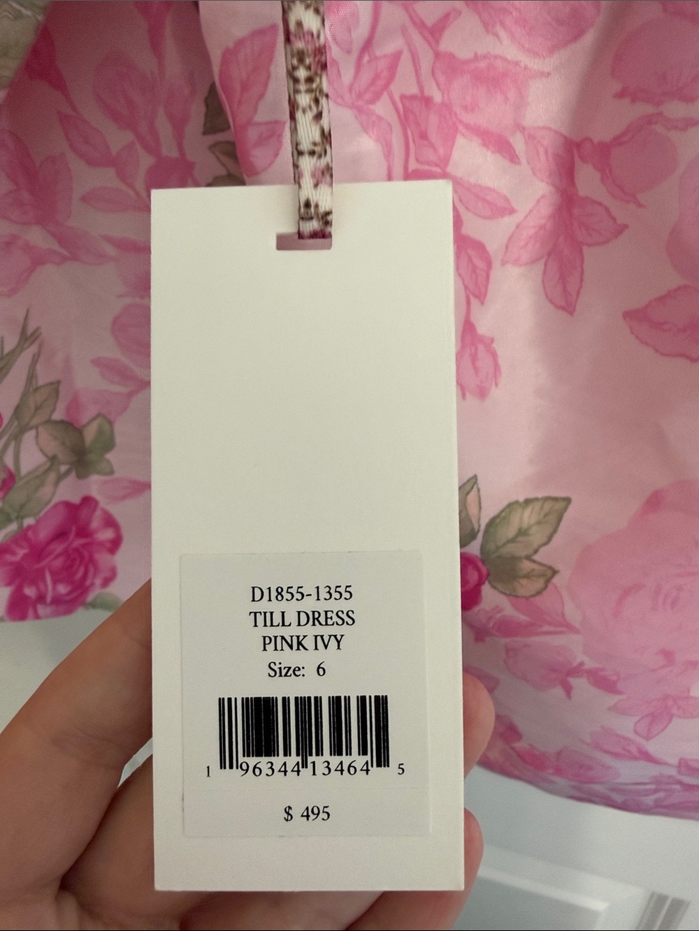 LoveShackFancy Pink Floral Till Dress Pink Ivy Dress - Picture 5 of 5